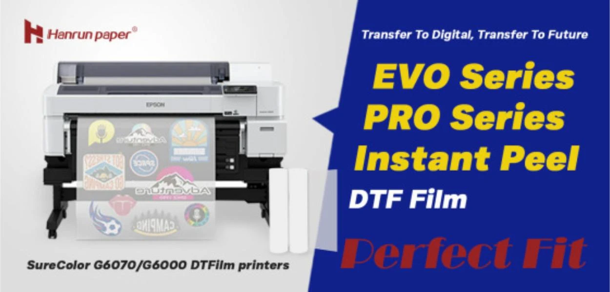 DTF 印刷 | Hanrun Paper DTF フィルム: EPSON SureColor G6070/G6000 DTF プリンタに最適